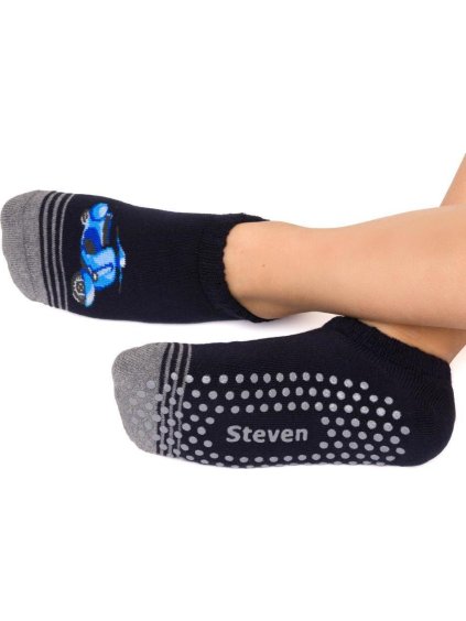 Sötétkék fiú csúszásmentes frottír zokni Art.134