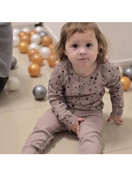 Gyermek bézs pólókészlet nyomattal