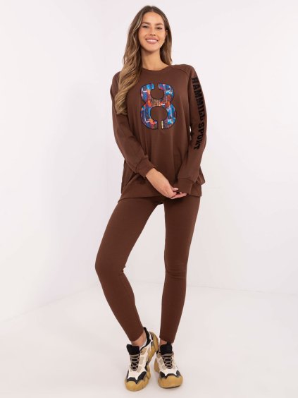 Barna női tréninruha szett felirattal