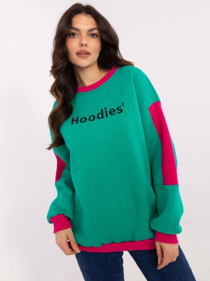 Türkiz női meleg pulóver kerek nyakkal