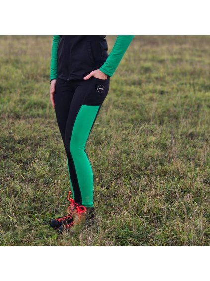Fekete-zöld női funkcionális leggings