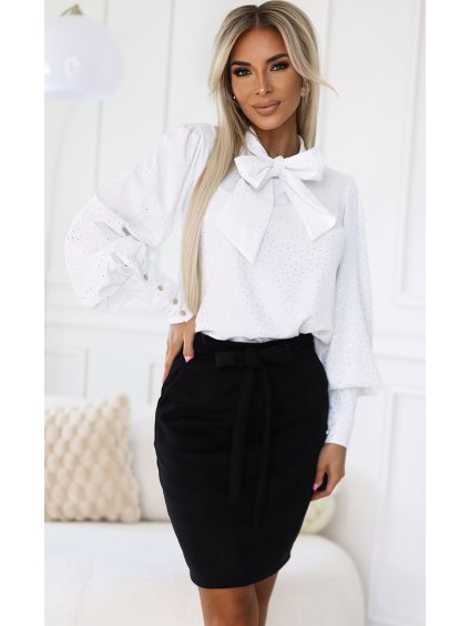 Velúr fekete női megkötős miniszoknya