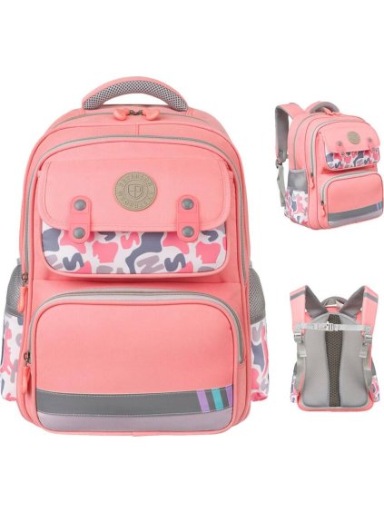 Peterson rózsaszín iskolai hátizsák ergonomikus pántokkal