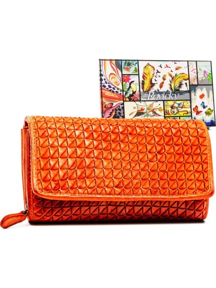 Rovicky elegáns női narancssárga pénztárca 3D textúrával V303