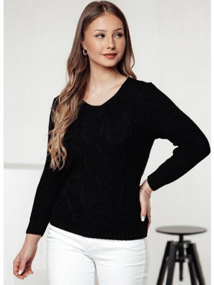 Fekete női DARKVIE klasszikus pulóver