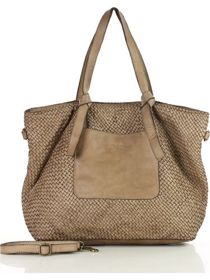 MARCO MAZZINI eredeti női szövött bőr shopper táska