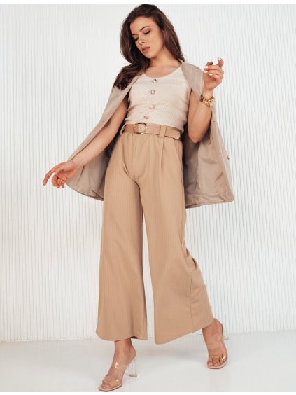 Bézs széles nadrág övvel ALZUR