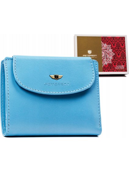 Peterson világoskék kis bőr pénztárca Y429