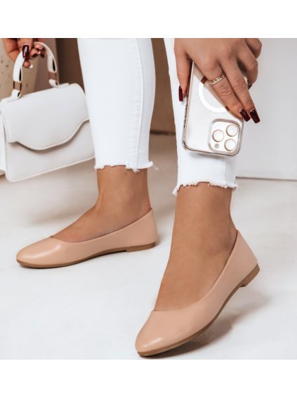 Bézs klasszikus női balerina cipő FRLINE