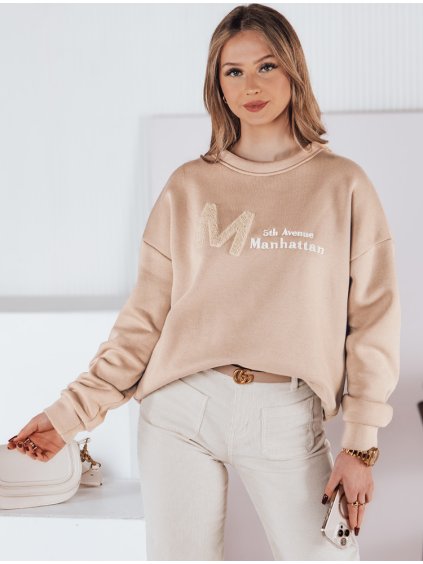 Bézs pulóver kapucni nélkül AVENUE