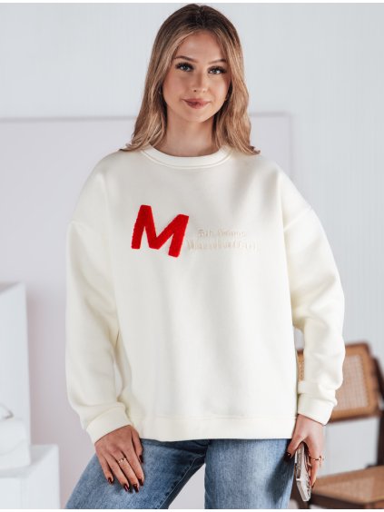 Krémszínű pulóver kapucni nélkül AVENUE