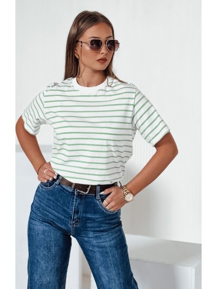 Női zöld-fehér csíkos póló RILANT