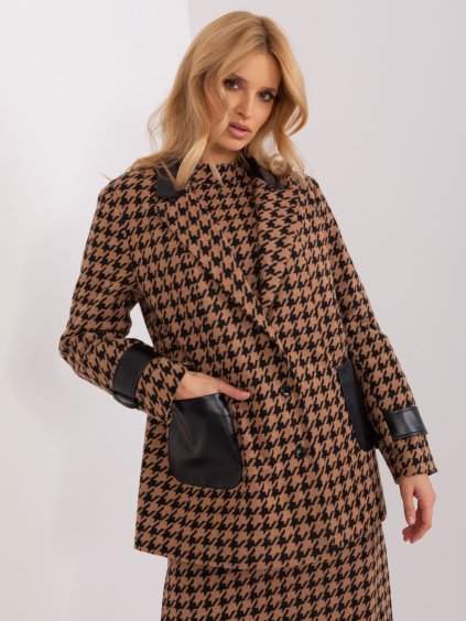 Barna-fekete zakó mintával