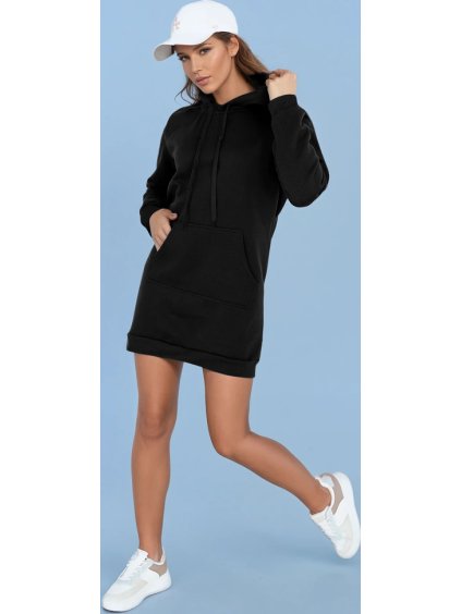 Női fekete hosszú oversize pulóver / ruha TIMMY