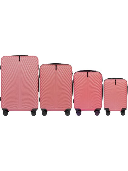 Rózsaszín 4 részes kagylóbőrönd készlet SWAN