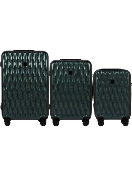 Sötétzöld utazóbőrönd szett GOLDEN EAGLE