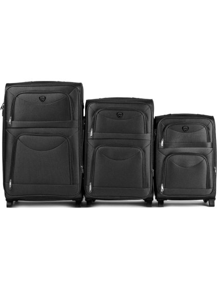 Fekete 3 bőröndből álló készlet
