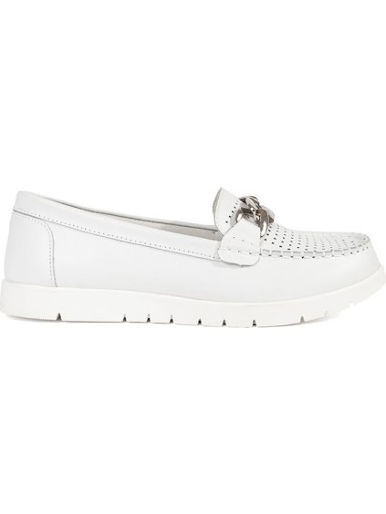 Bőr fehér platformos mokaszin