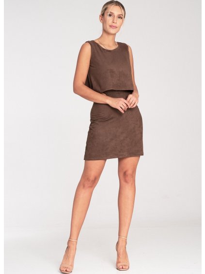 Barna női velúr ruha