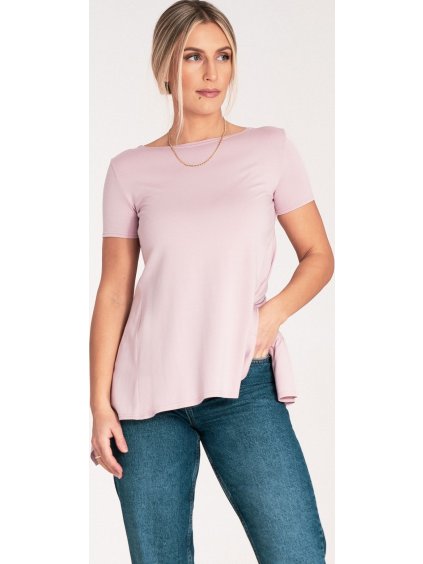 Világos rózsaszín női fodros blúz