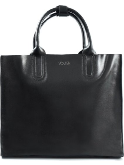 Női fekete bőr táska BELVIANA