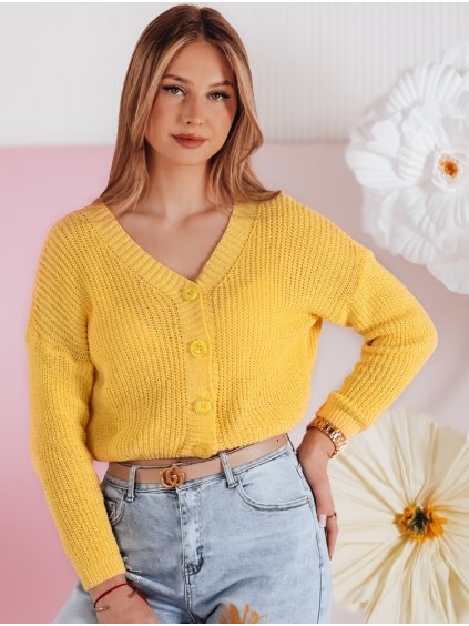 Sárga női pulóver gombokkal SWEETDREAM