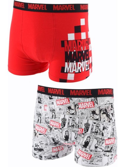 2 db-os Marvel férfi boxer szett - piros/szürke