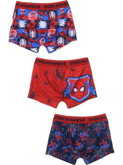 3 db-os fiú boxer szett Marvel Spider-man - sötétkék/piros