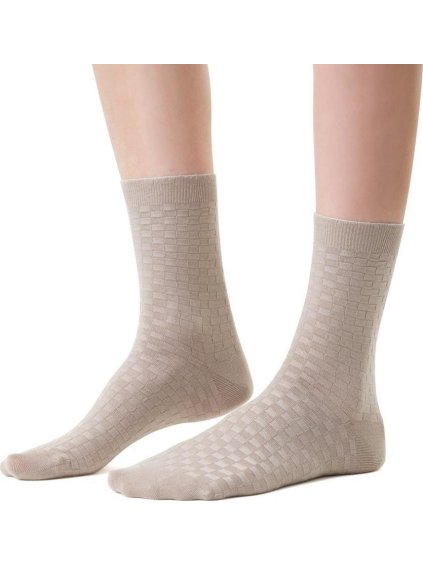 Bézs színű női bambusz zokni Art.125
