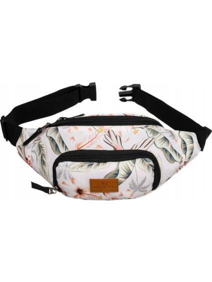 Rovicky krémszínű övtáska trópusi mintával