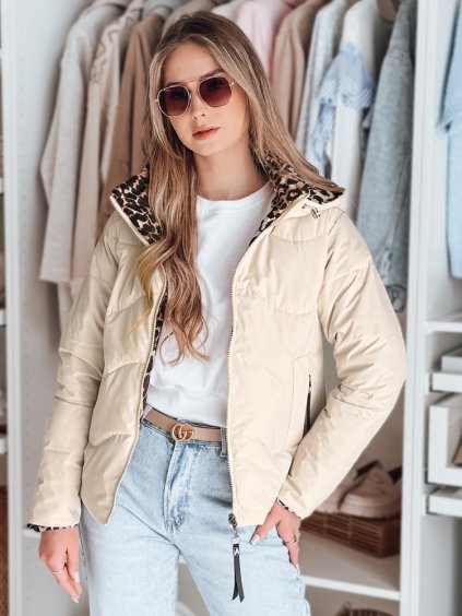 Krémszínű női kifordítható átmeneti kabát ZIBERKA