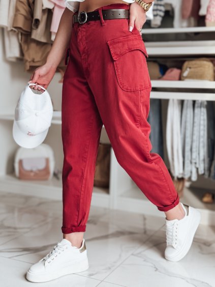 Női bordó kényelmes bő nadrág GOTRENDI