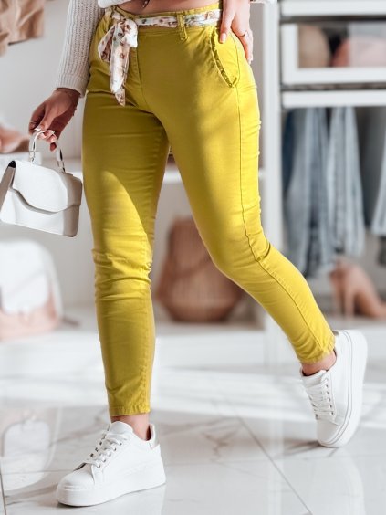 Női mustárszínű chino nadrág övvel ROSSALI