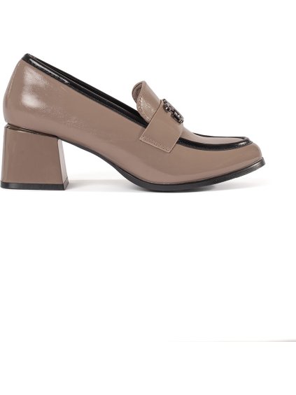 Taupe női alacsony sarkú cipő, sarok 5 cm