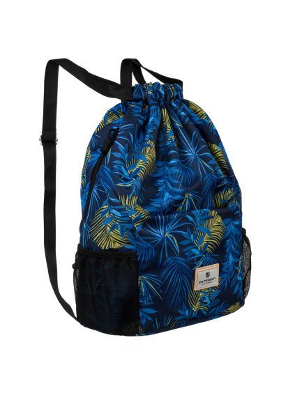 Peterson sötétkék női táska növénymintával és állítható pántokkal