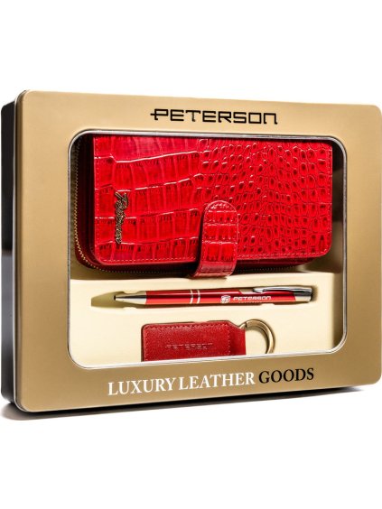 Peterson Elegáns női ajándékkészlet piros színben Q029
