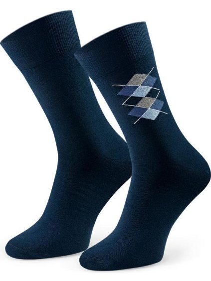 Sötétkék férfi öltöny zokni mintákkal Art.056