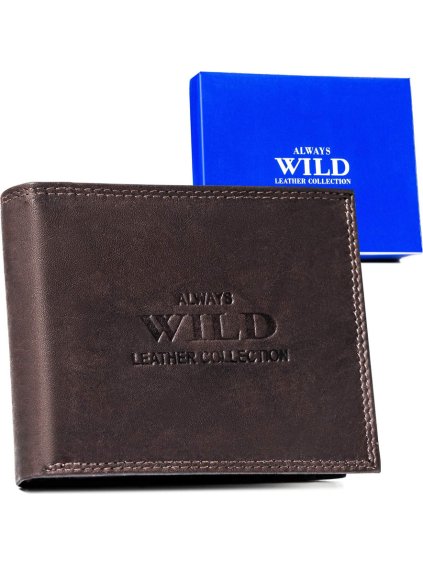 Always Wild sötétbarna stílusos bőr pénztárca A243