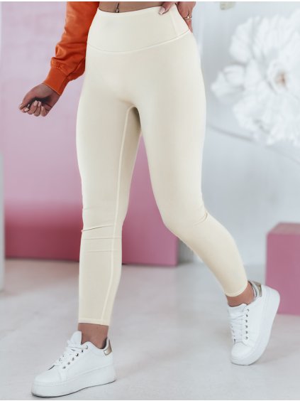 Krémszínű női leggings magas derékkal ACTIVIS