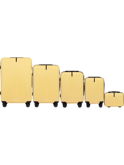 Világos sárga utazóbőrönd szett WINGS SWAN