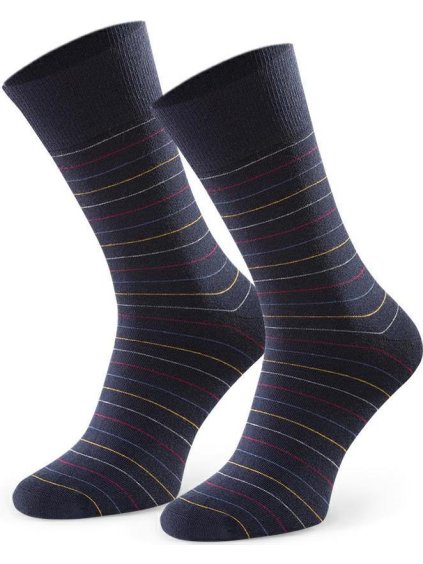 Sötétkék férfi csíkos zokni Art.056