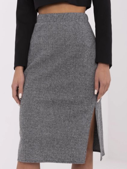 Szürke-fekete női szoknya hasítékkal (Méret ONE SIZE)