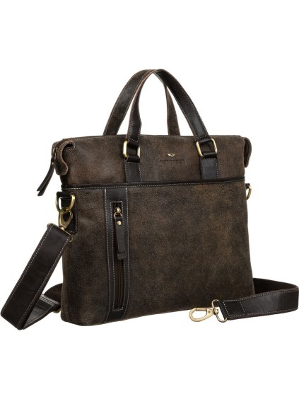 Peterson sötétbarna férfi bőr okmány- és laptoptáska