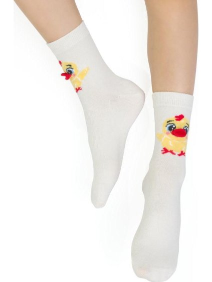 Krémszínű gyermek húsvéti zokni Art.138