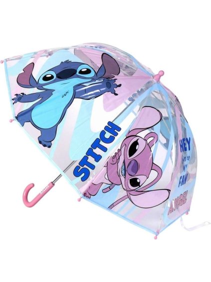 Gyerek esernyő rózsaszín nyéllel Lilo és Stitch (Méret ONE SIZE)
