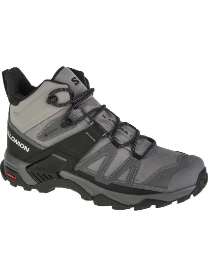 Világosszürke férfi Salomon X Ultra 4 Mid GTX boka outdoor cipő