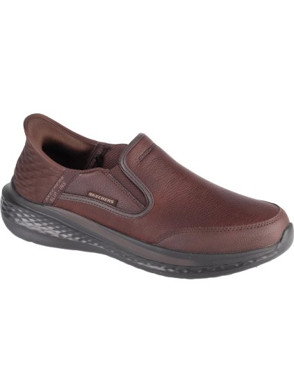 Skechers Slip-Ins: Slade férfi sötétbarna bőr tornacipő