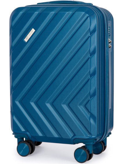 SOLIER sötétkék utazóbőrönd KYOTO 55x40x20 cm