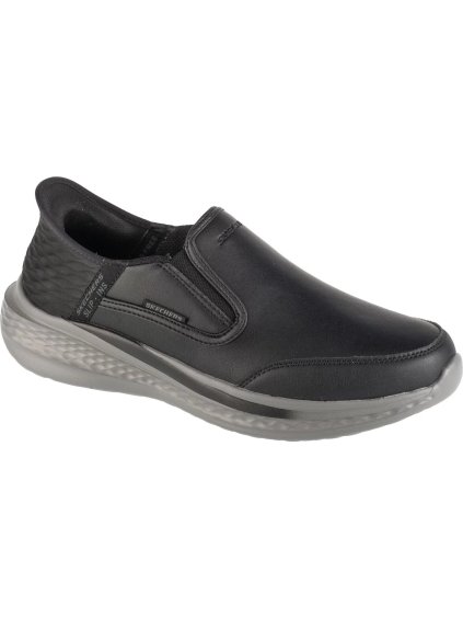 Fekete férfi bőr tornacipő Skechers Slip-Ins: Slade