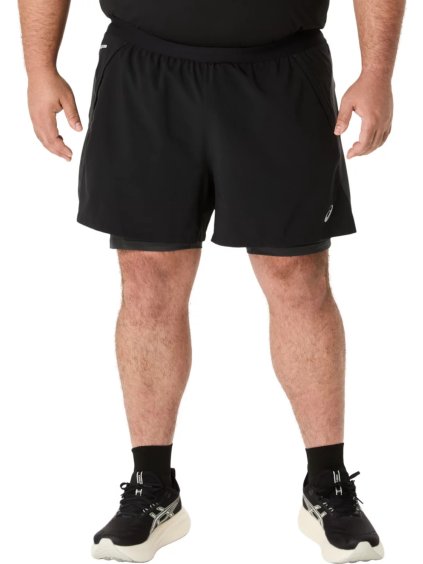 Fekete férfi sportnadrág ASICS Road 2N1 5IN Short